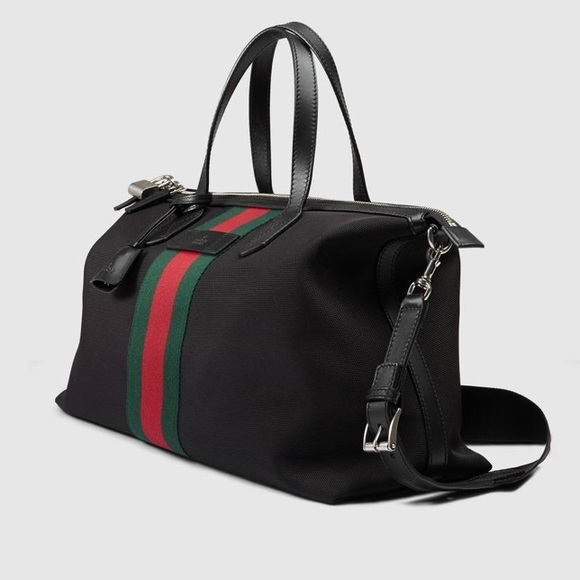 GUCCI Web Techno Canvas Duffle W Strap & Lock π - Picture 2 of 7